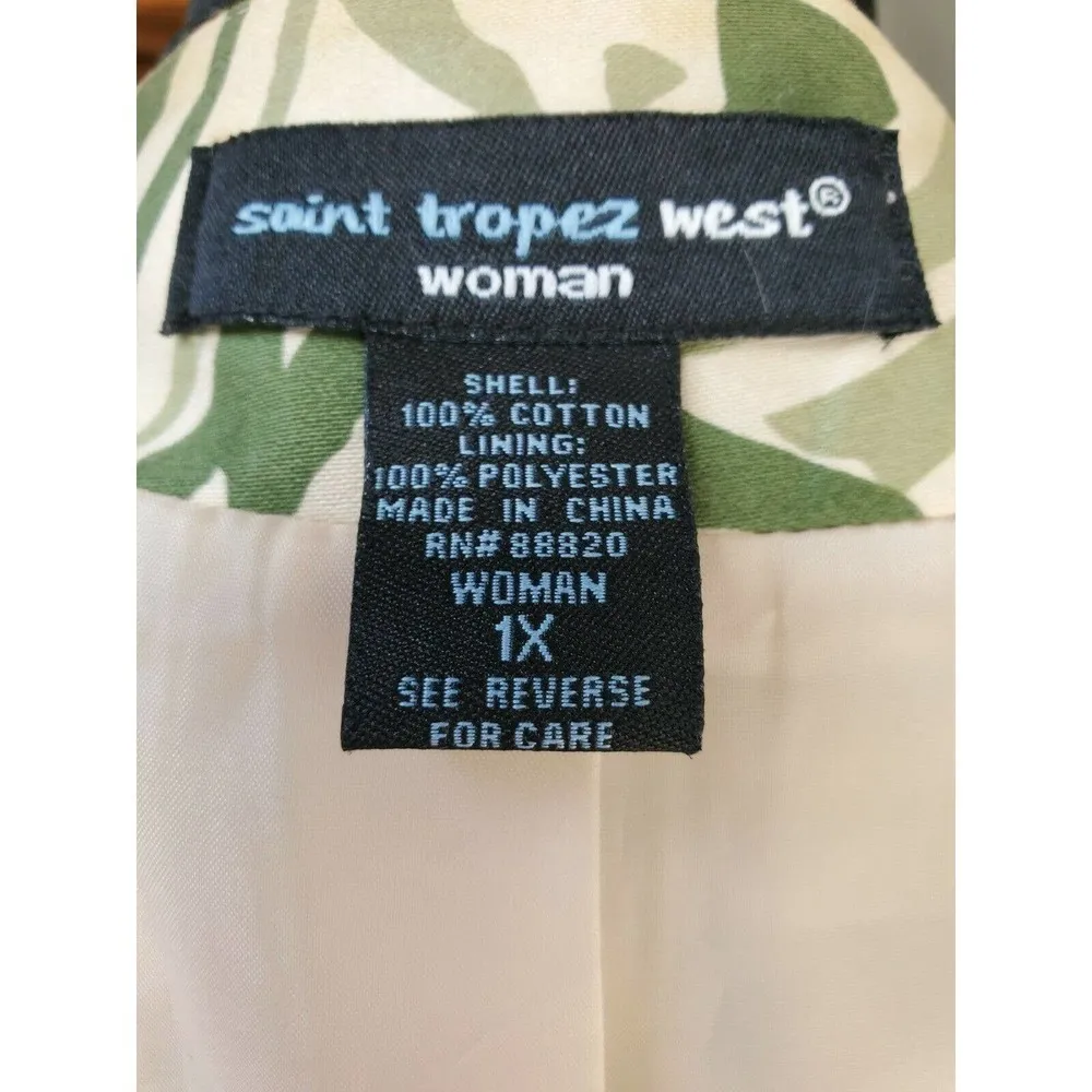 Saint Tropez West 100%Cotton Casual Jacket Size 1X - Image 8