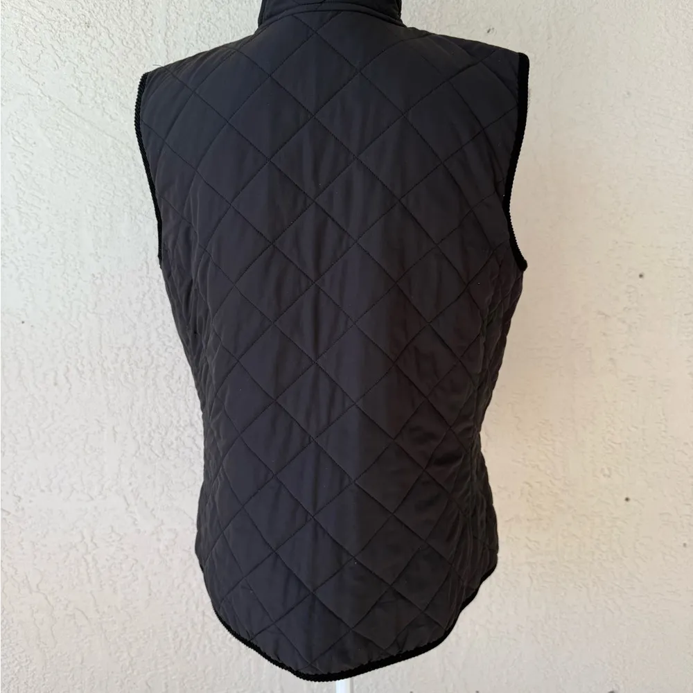 Women's Lauren Ralph Lauren Sport Quilted Hunting Corduroy Black Vest Jacket M? Size M - Image 3