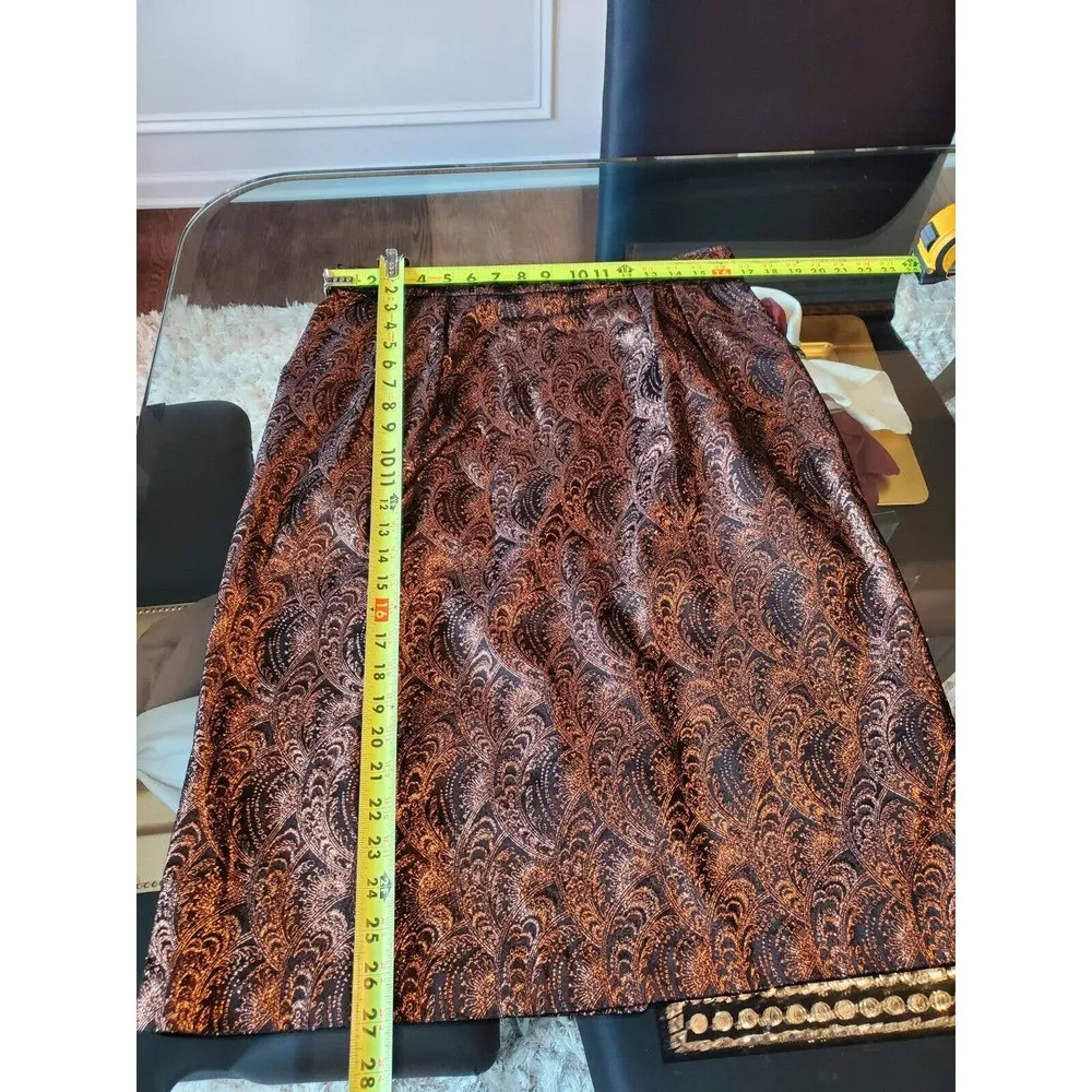 Brown Womens Polyester Single Breasted Blazer & Knee Length Skirt 2 Piece Suit Size L - Image 9