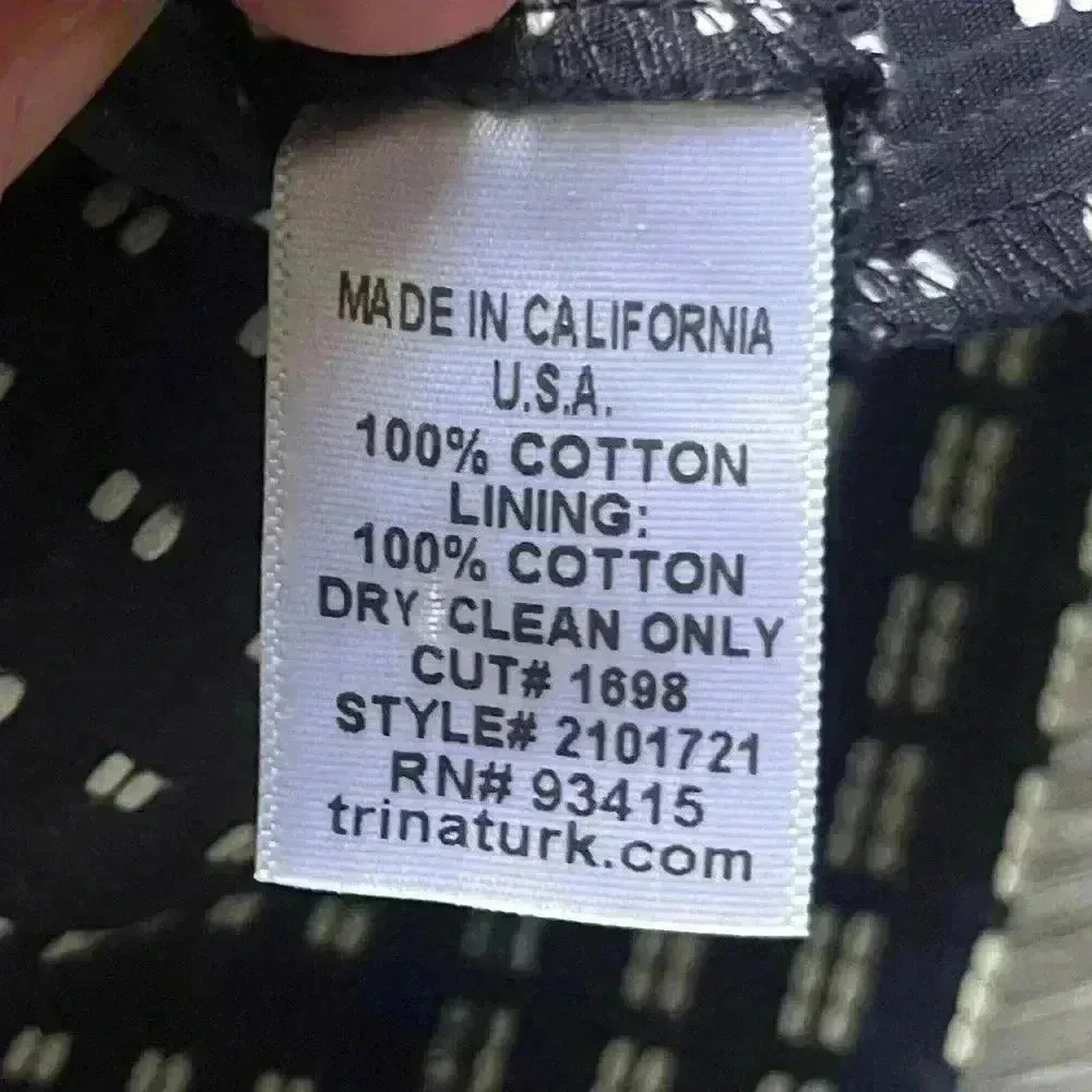 Trina Turk Navy Cream Mini Skirt Women's 6 100% Cotton Lunch Pockets Holiday - Image 5