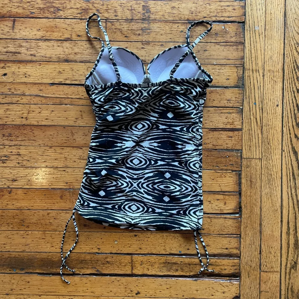 Love Your Assets by Spanx Drawstring Tankini Zebra Size Medium - Image 2
