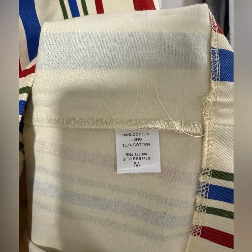 NWT Pomander Place Stripe Kira Dress M 100% Cotton Patriotic Style - Image 9