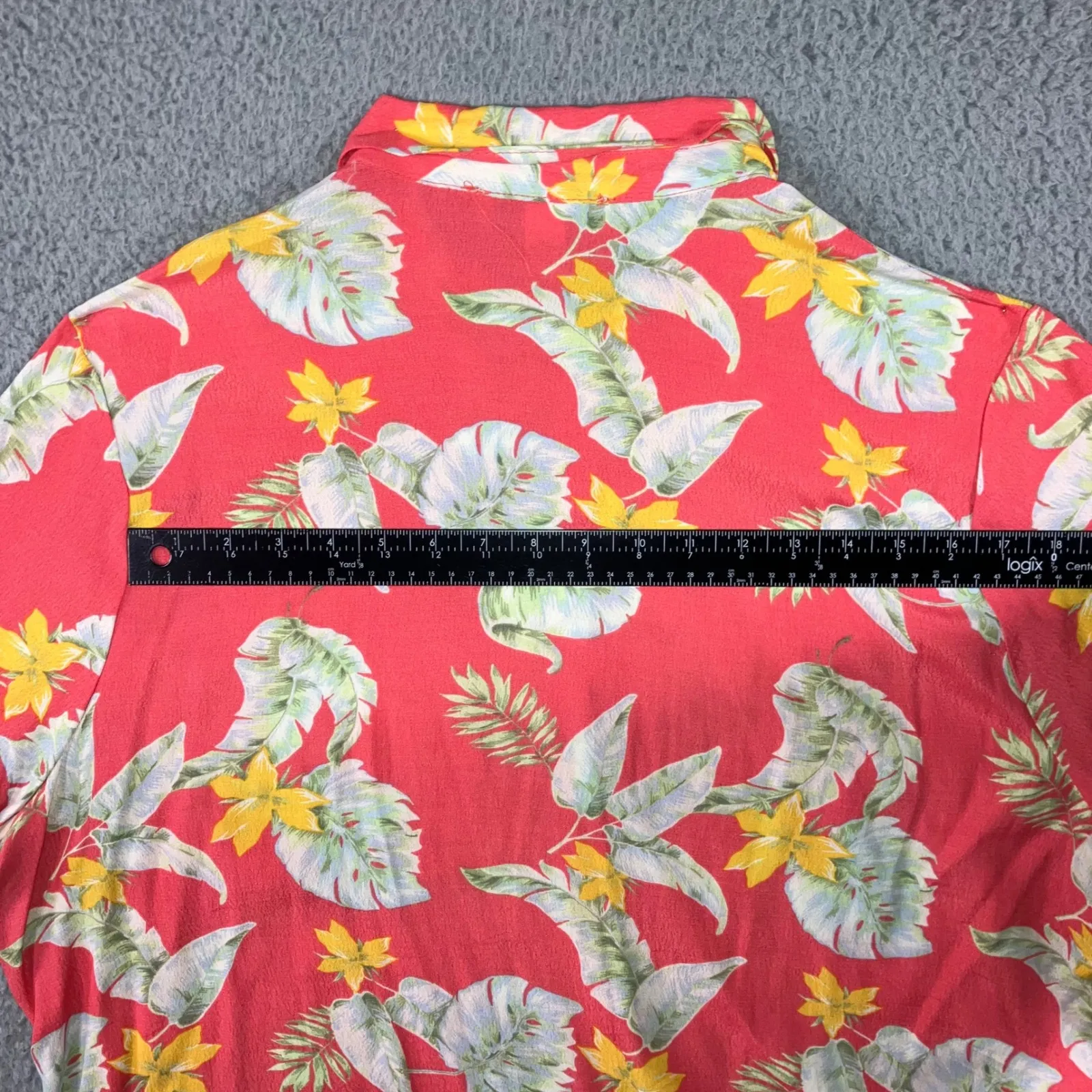 Women 2X Tropical Floral Button Up Shirt Short Sleeve Vacation Beach Flowy - Image 8