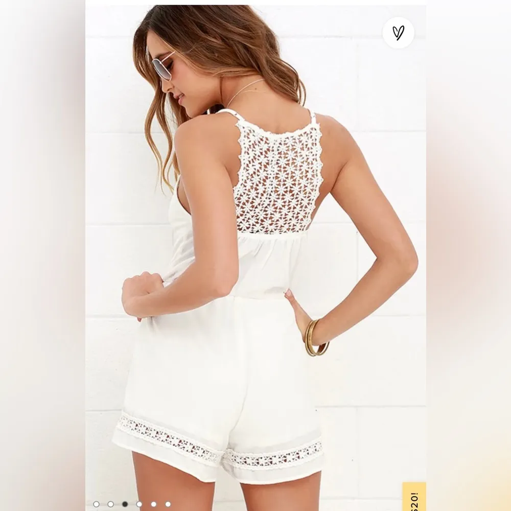 Perfect condition! Lulus white lace crochet summer romper - Image 3