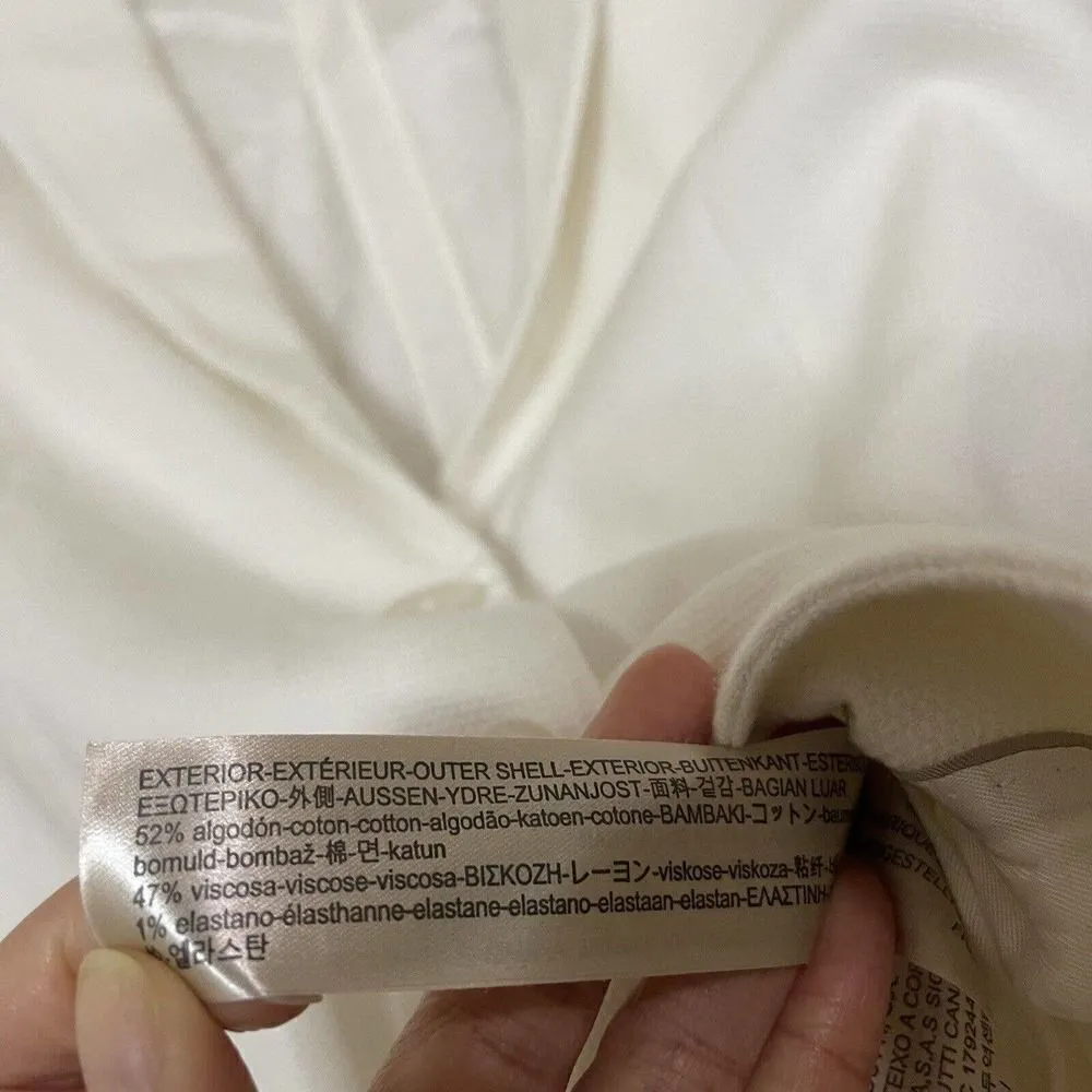 Massimo Dutti white ivory tweed knit lightweight blazer jacket size US 2 - Image 6