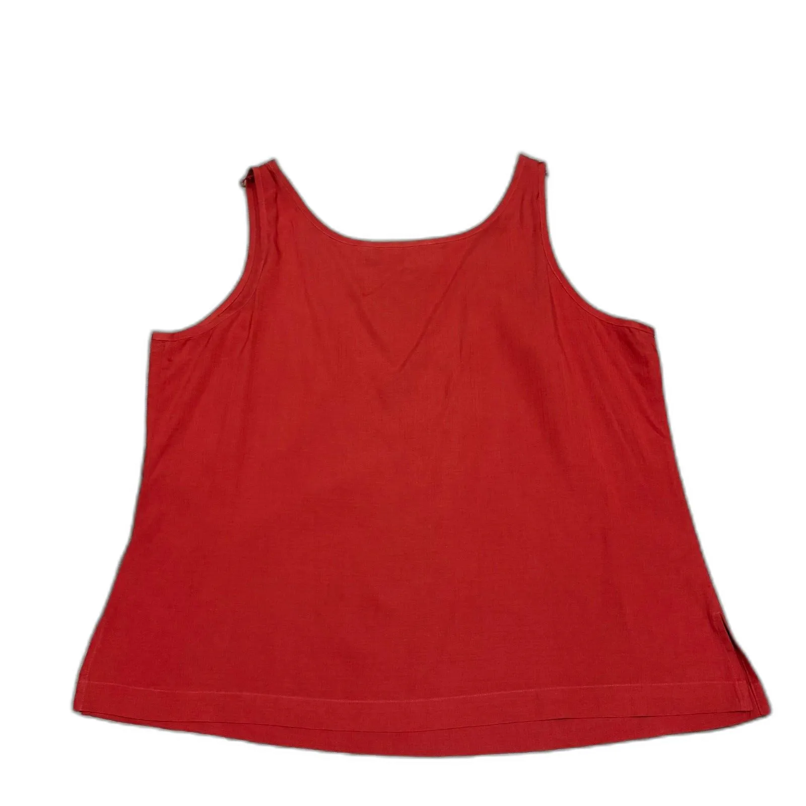 Tommy Bahama Silk Stretch Tank Top Red Orange Lagenlook‎ Summer Size Large - Image 2