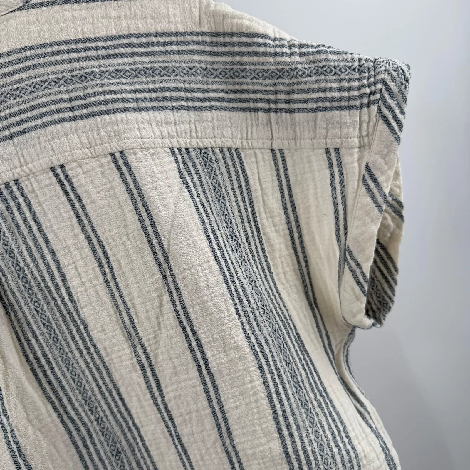 Faherty Desmond Top Size Extra Large Dream Organic Cotton Gauze Stripe Boxy - Image 12