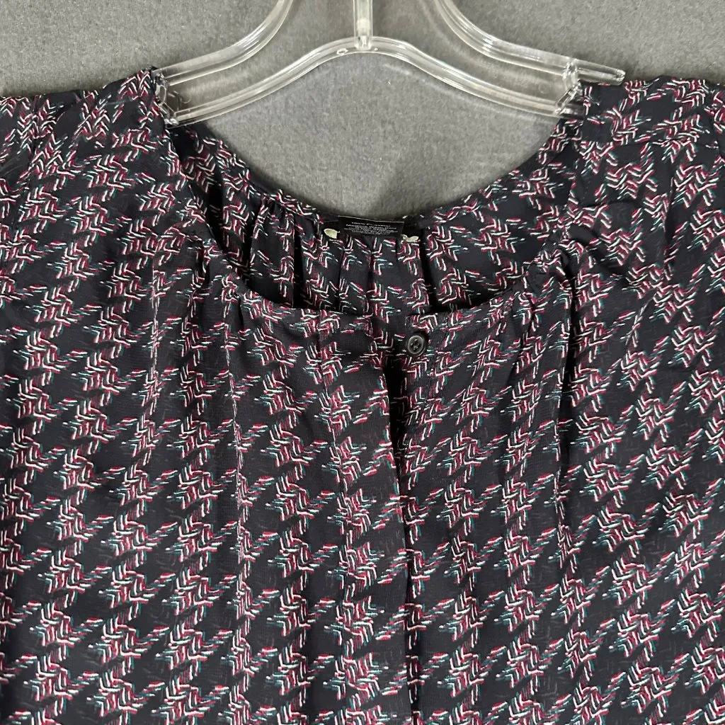 Ann Taylor Factory Womens LP Sleeveless Ruffle Sleeve Split Neck‎ Shell Tank Top - Image 2