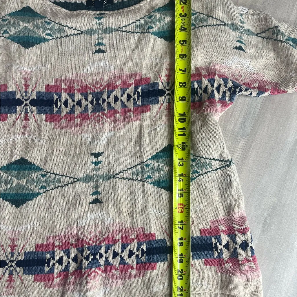 Chaps Multicolor Geometric Knit Top - Image 5