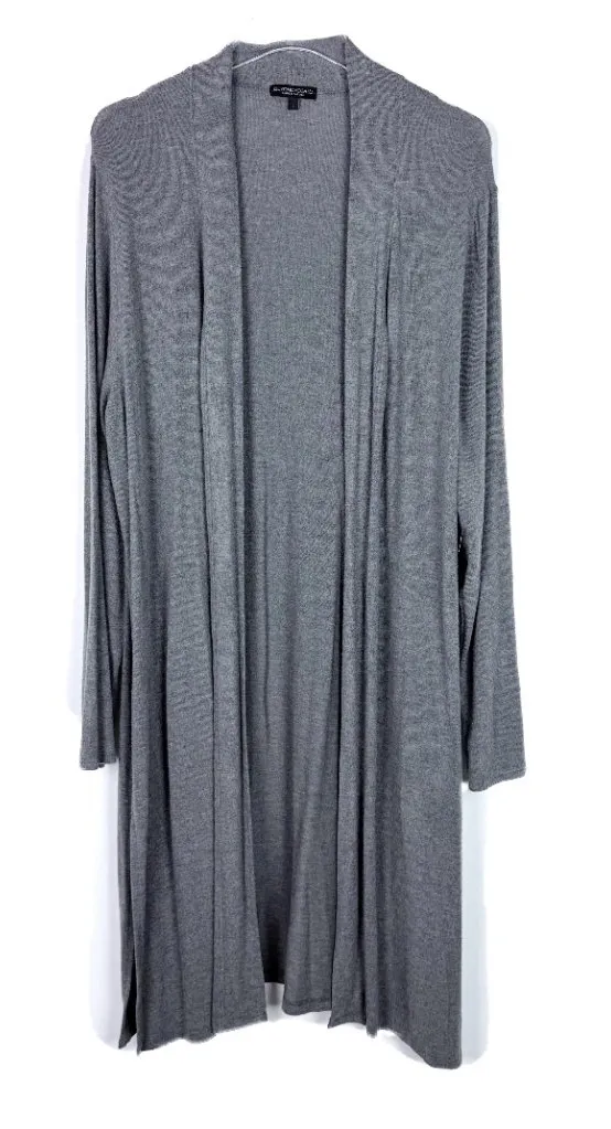 NWT Beyond Yoga High Slits Long Duster Cardigan Heather Gray Size Large L NEW - Image 1
