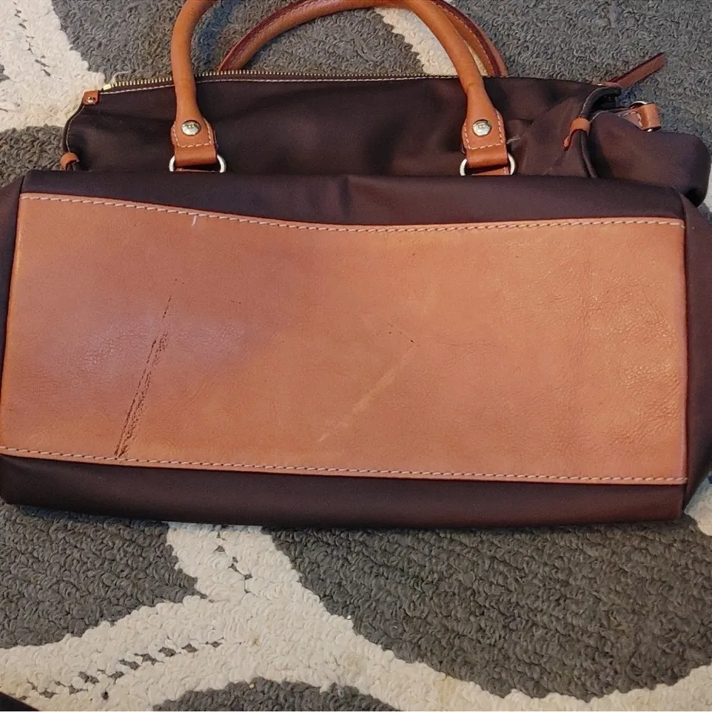 Kate Spade Vintage Brown Nylon & Tan Leather Trim & Handled Women's Satchel - Image 3