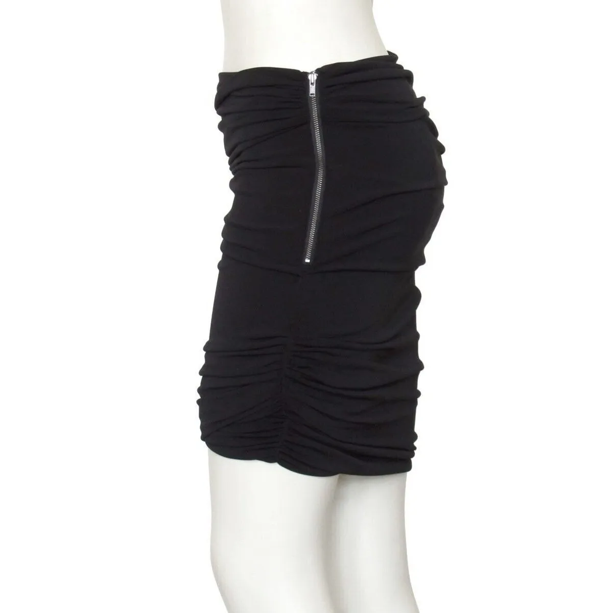 Elizabeth and James Women's Rouched Black  Mini Skirt Black Label Designer XS - Image 5