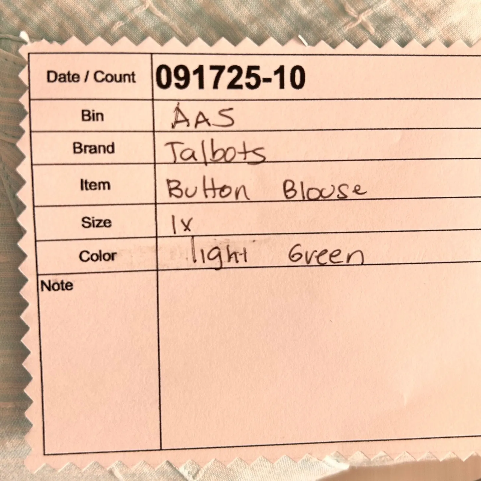 Talbots Button Shirt 1X Pastel Green Long Sleeve‎ - Image 11