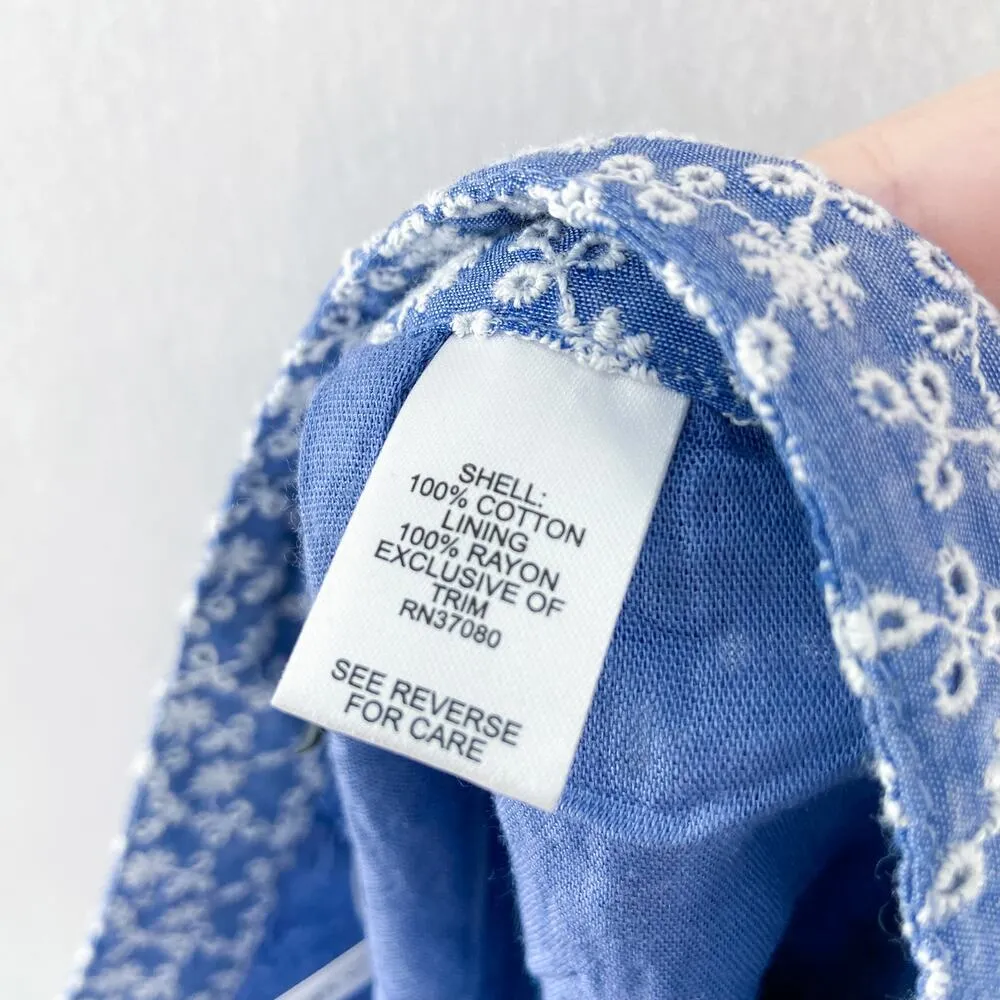 NEW Versona Women's Blue Embroidered Eyelet Shorts sz 4 Summer Beachy Coastal - Image 8