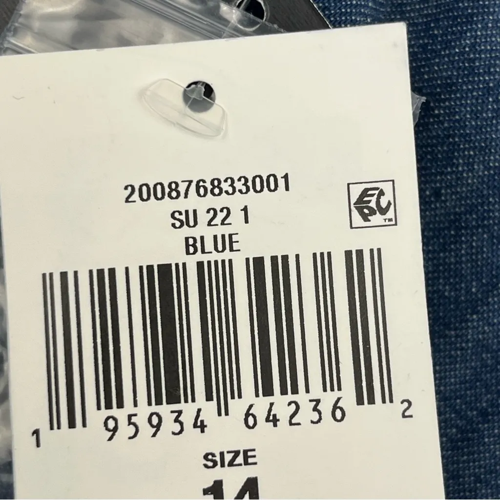 Lauren Ralph Lauren Blue Denim Sleeveless Dress‎ Womens SZ 14 Belted Western NEW - Image 4