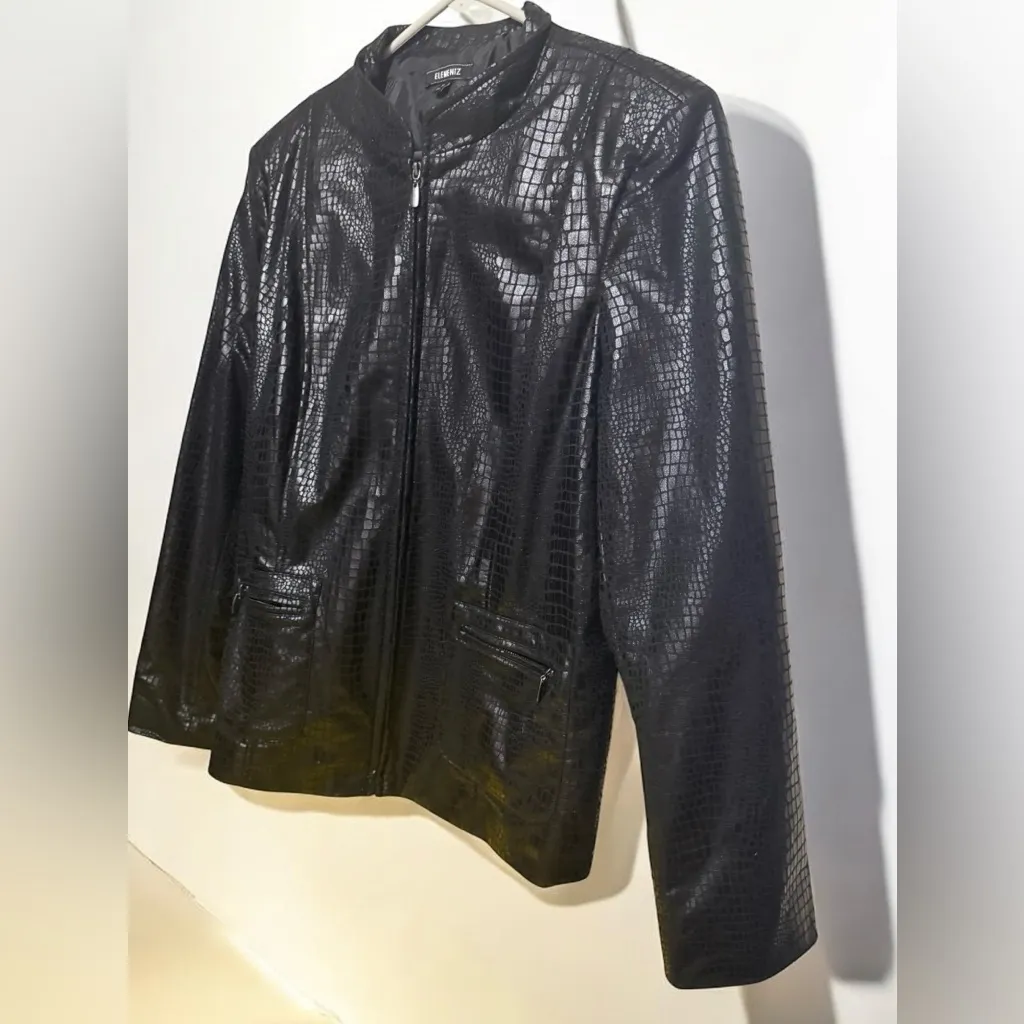 Elementz Elements Black Faux Snake Skin Jacket - Image 2