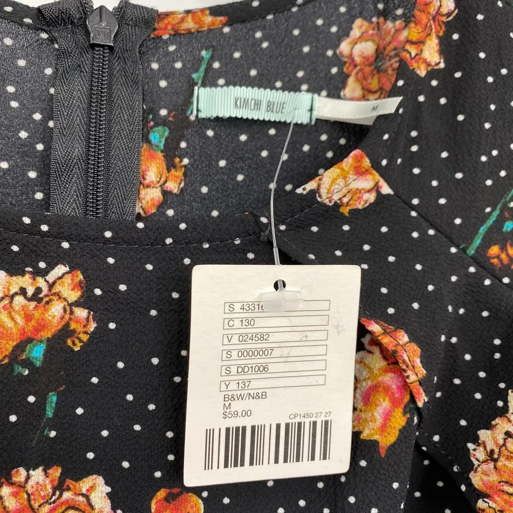 Kimchi Blue Urban Outfitters Dress Polka Dot Short Sleeve Mini Womens Medium - Image 5