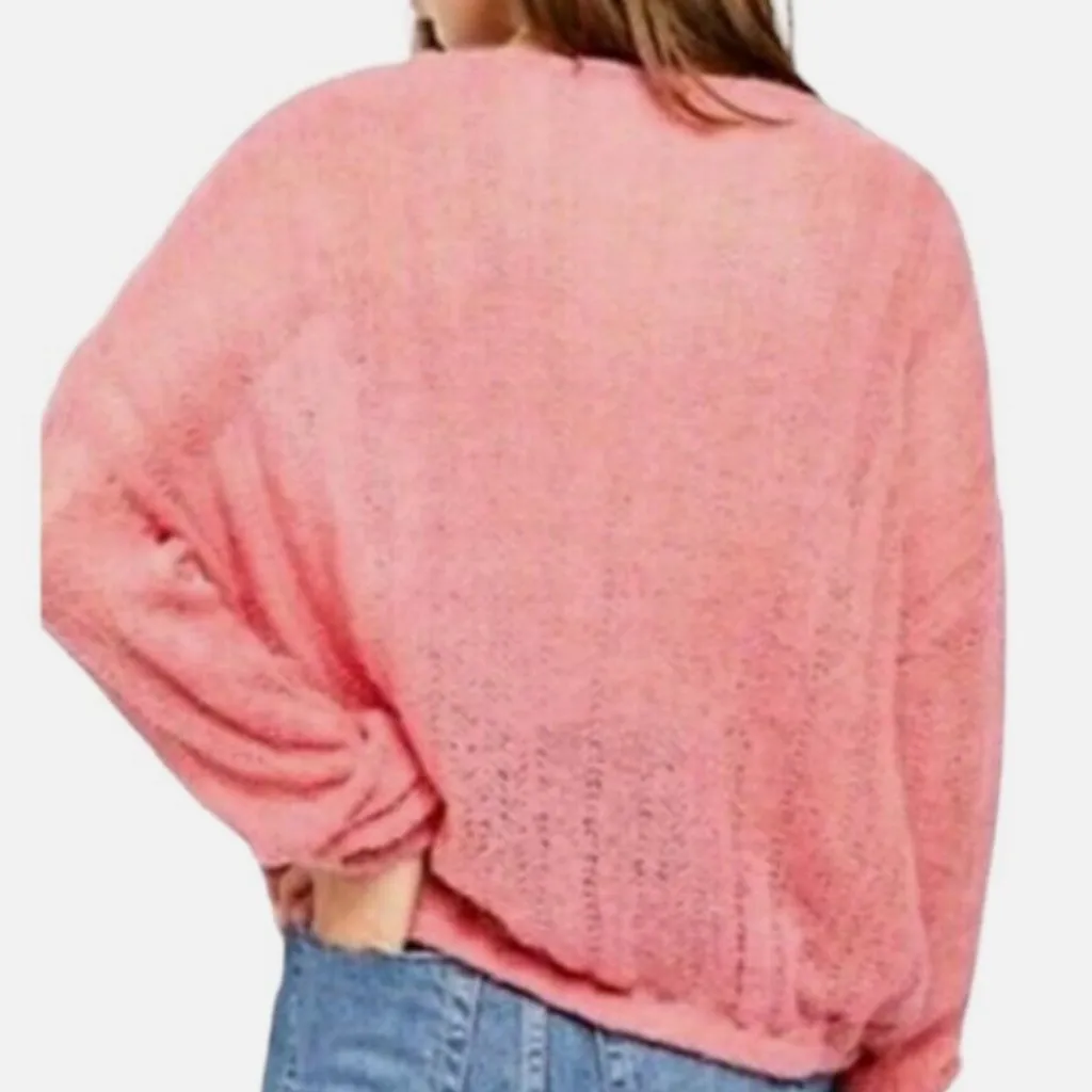 Free People Angel Soft Pullover Sweater in Bubblegum Combo sz medium NWT - Image 2