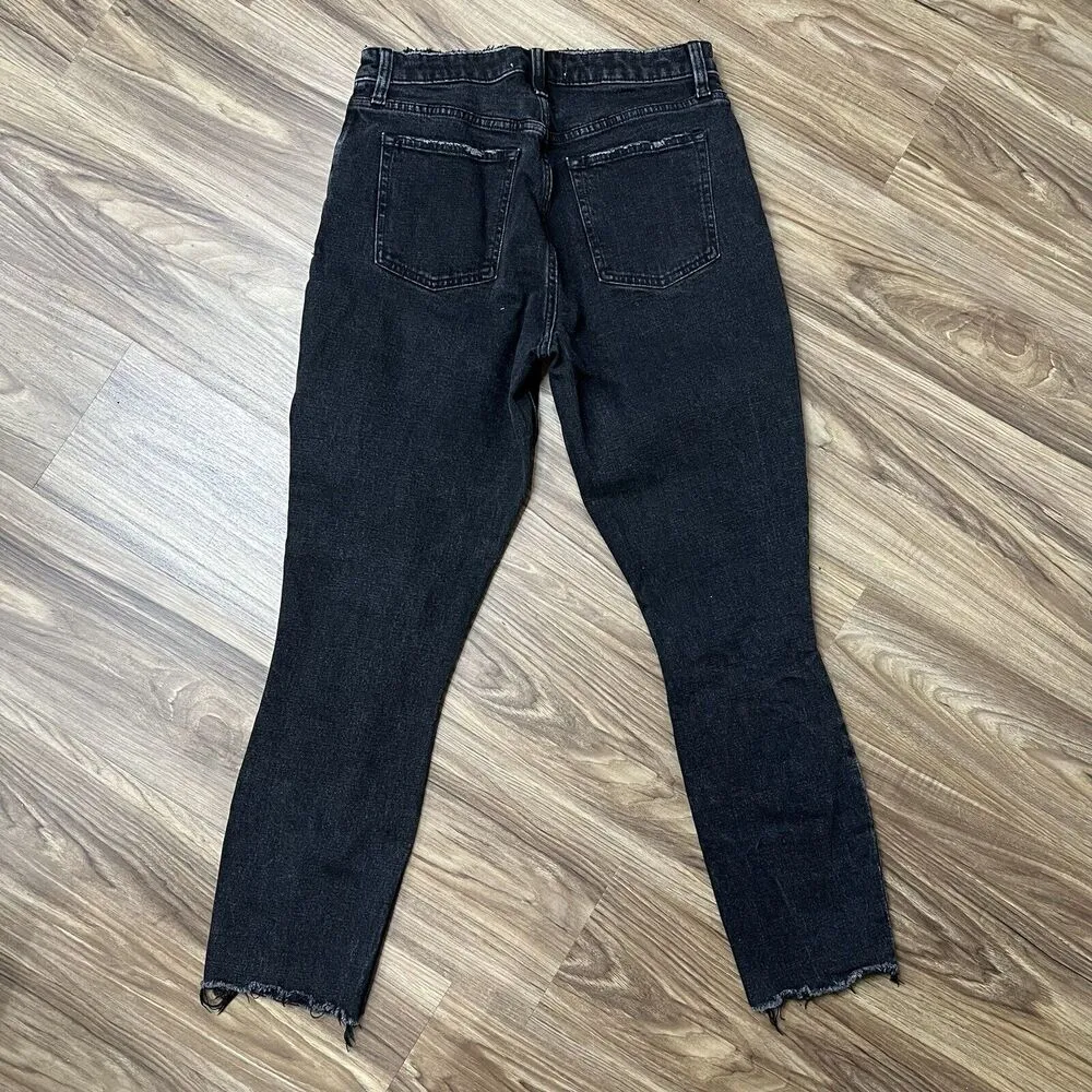 Abercrombie & Fitch 27 4 Jeans Curve Love Skinny High Rise Black Holes Distress - Image 9