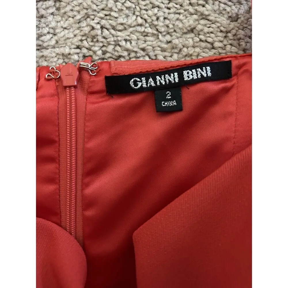 Gianni Bini Orange Cocktail Mini Dress Party Sexy Size 2 - Image 7