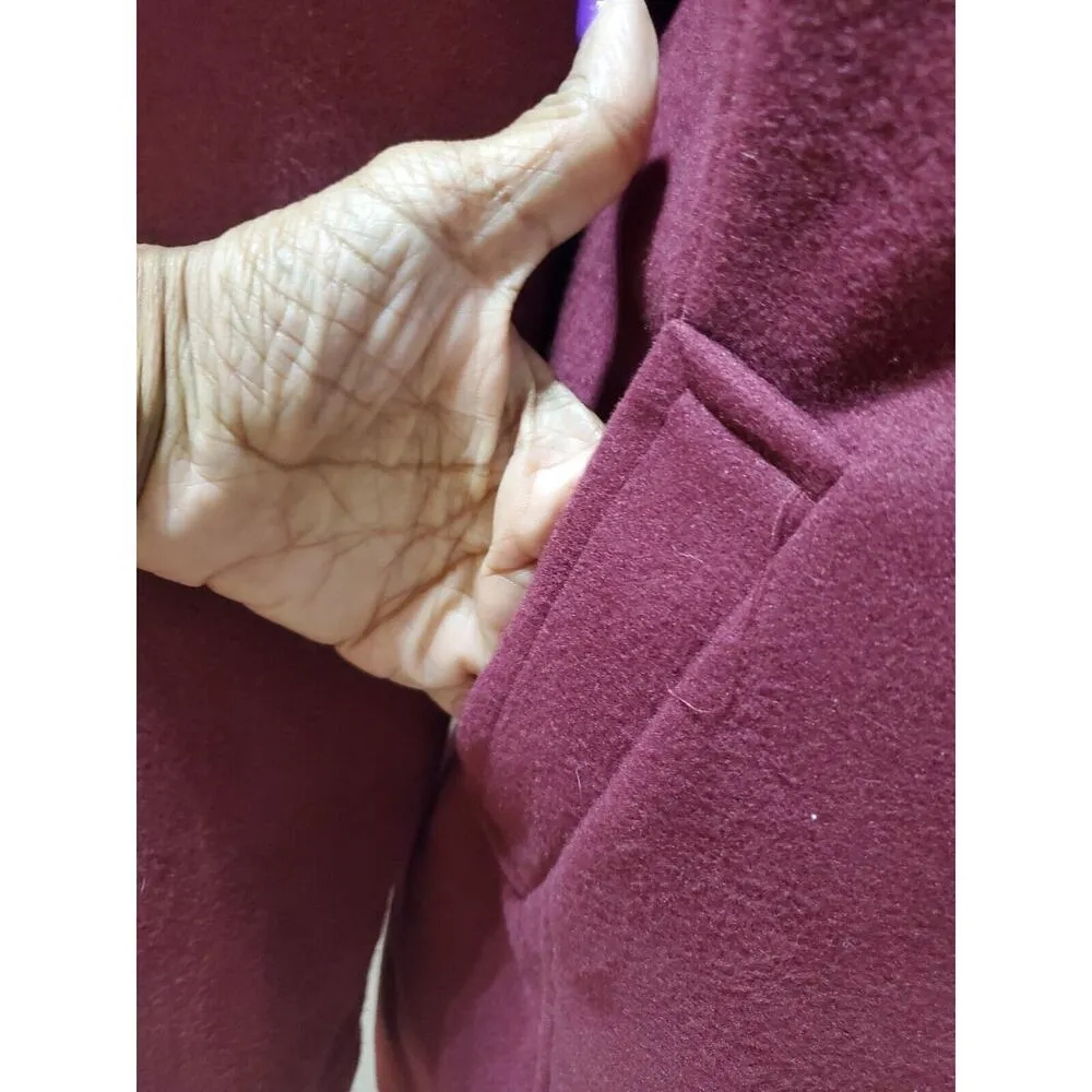 Me Jane Women Maroon Polyester Double Breasted Long Sleeve Buttons Front Coat 3X - Image 2