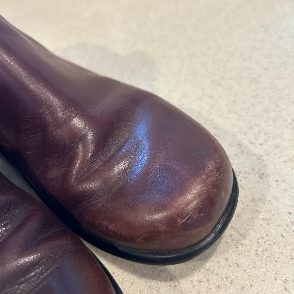 Roots Women's Brown leather slip on chelsea Ankle Boots size 7M - Image 11