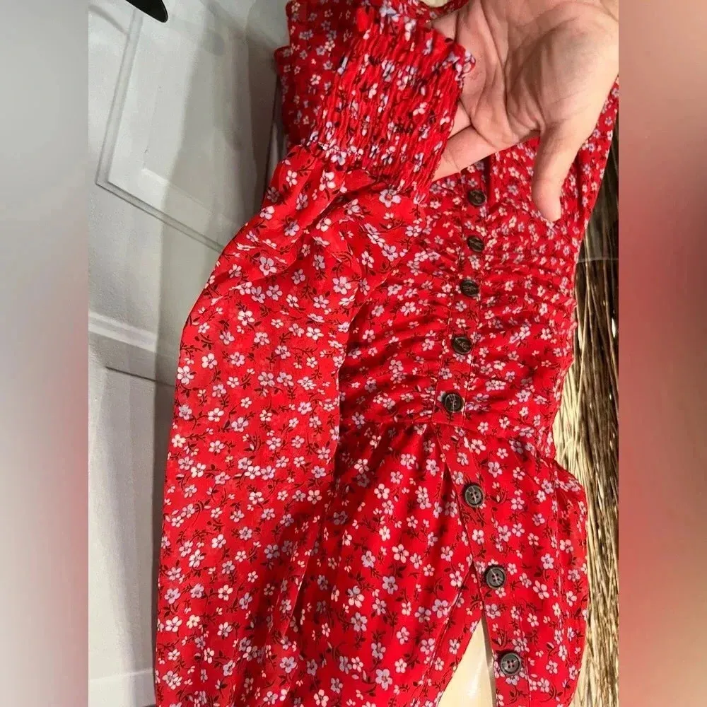 Lulu’s dress size S 👈🏻Dianella Red Floral Print Long Sleeve Dress nwt - Image 10