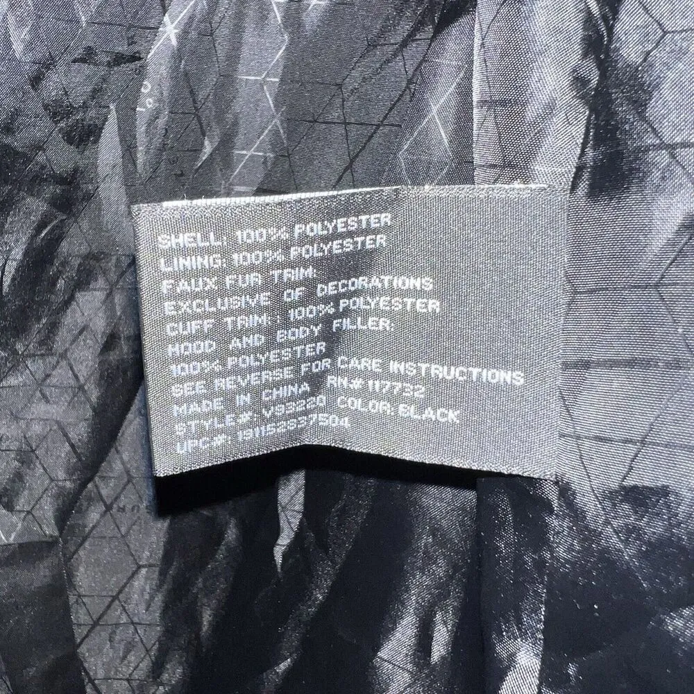 ZeroXposure Black Label Puffer Coat Jacket Faux Fur Hood womens Medium Black - Image 6