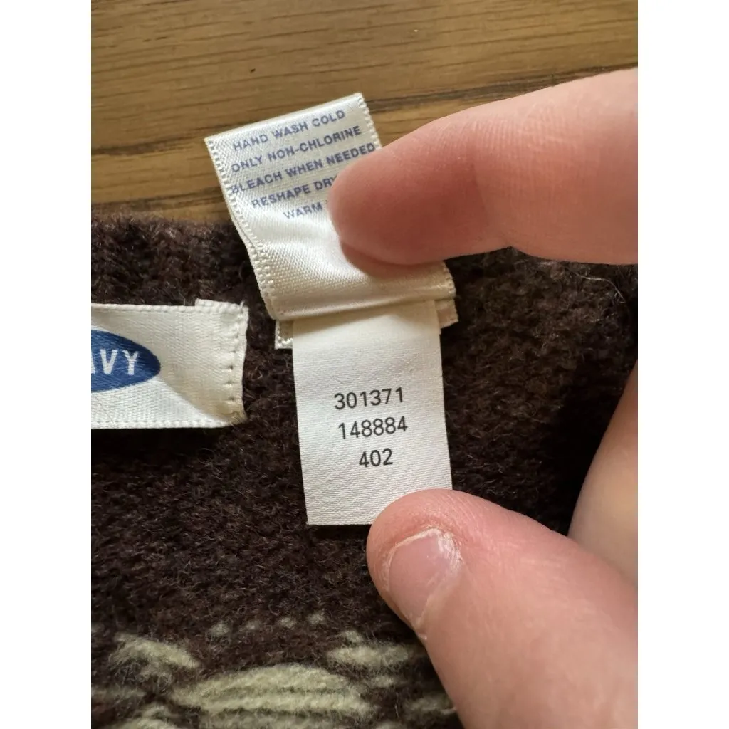 Old Navy Fair Isle Sweater V Neck Pullover Lambswool‎ Sz Large Holiday Christmas - Image 10