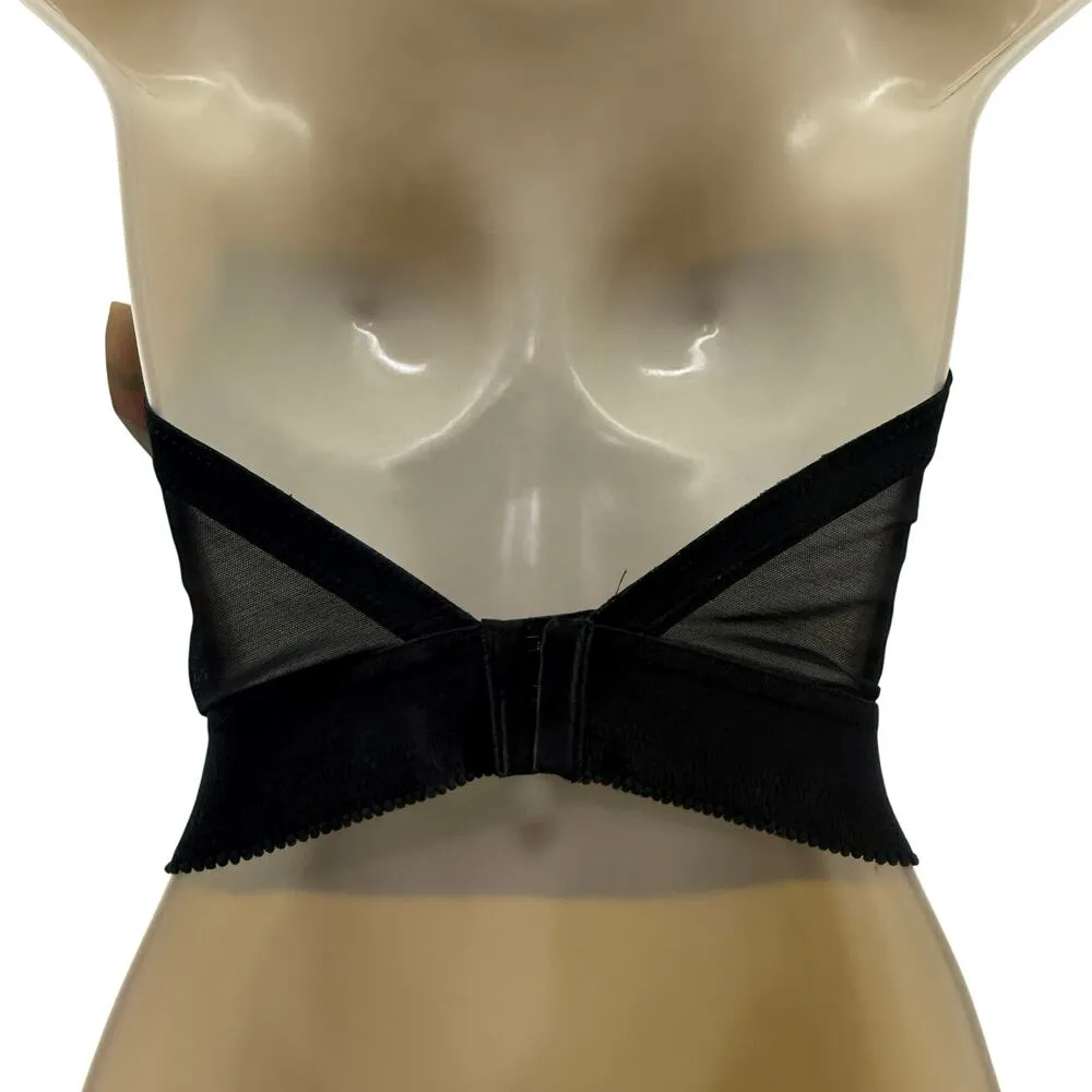 Vintage Backless by Smoothie Longline Bra Size 36B Black Corset Top Glam Rock - Image 7