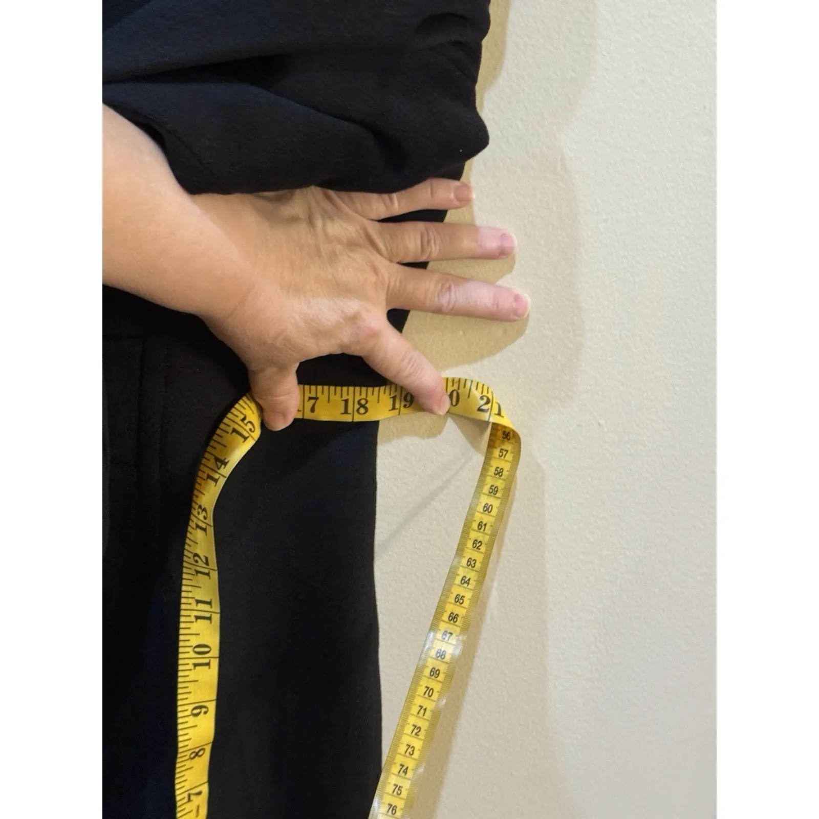 Anne Klein Over Coat Black Cashmere Wool Blend Lined Long Button Collared Size 8 - Image 13