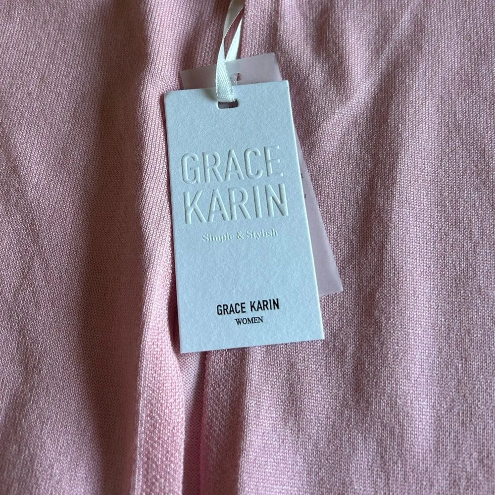 Grace Karin Pink Cropped Cardigan Sweater Size 2XL New with tags - Image 9