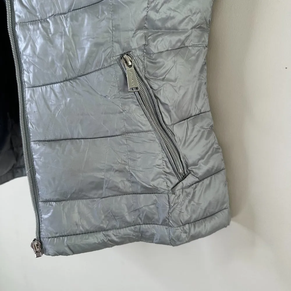 Calvin Klein Silver Full Zip Puffer Vest Small - Image 3