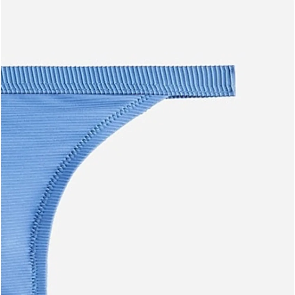 J Crew Ribbed Trim Lo Rise Hipster Full Coverage Bikini Bottom Blue XL(16) NWT - Image 5