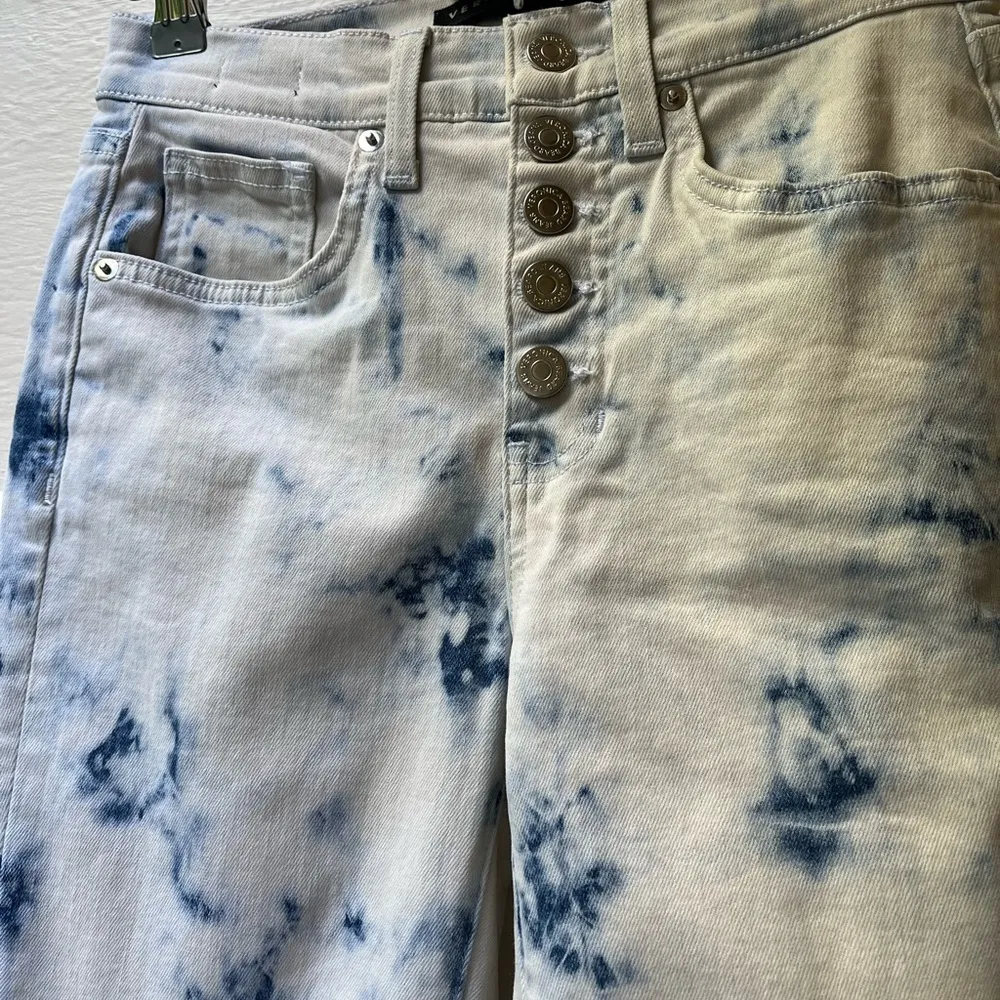 NWT Veronica beard Debbie high rise secret skinny jeans blue white tie dye acid - Image 3