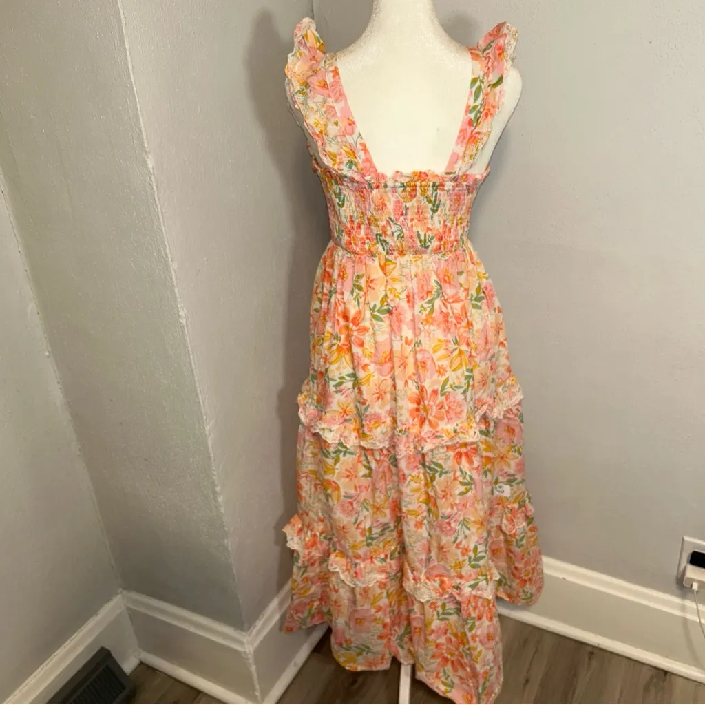 Haute Hippie Floral Maxi Dress - Pink and Green - Image 3