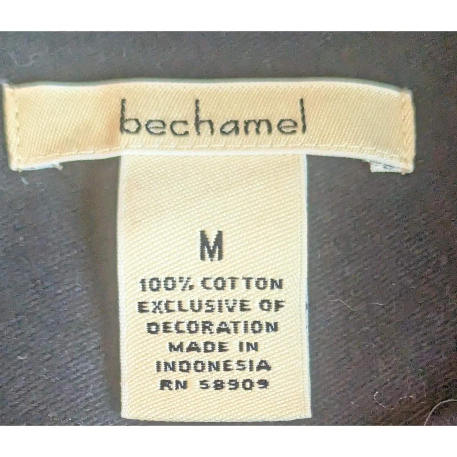 Bechamel Black Floral Embroidery Button Down Shirt Blouse Medium - Image 3