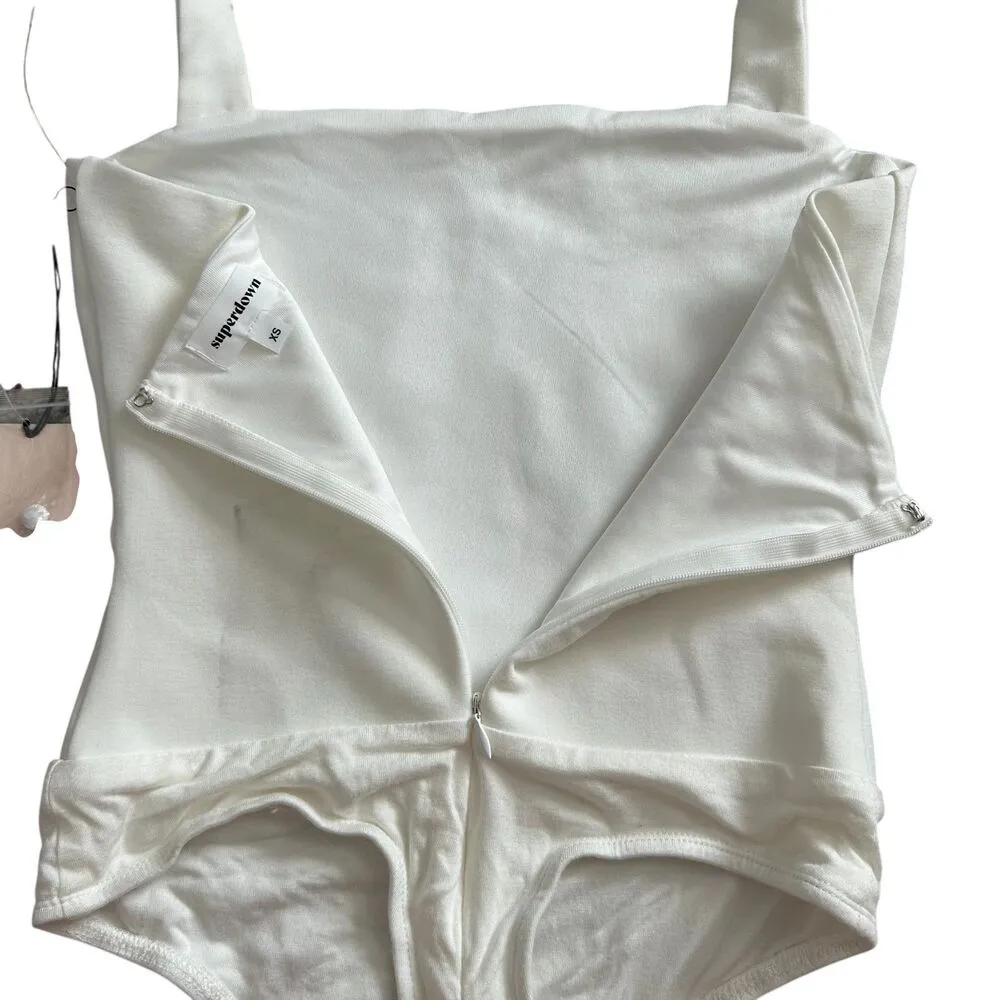 Superdown NWT Reece Halter Bodysuit White - Image 6