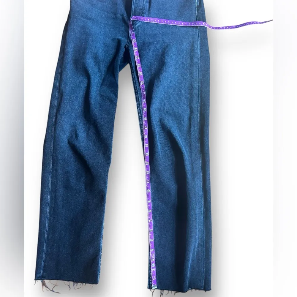 RE/DONE 70s Stove Pipe Jeans In Washed Noir Straight Leg Button Fly Size 25 - Image 9