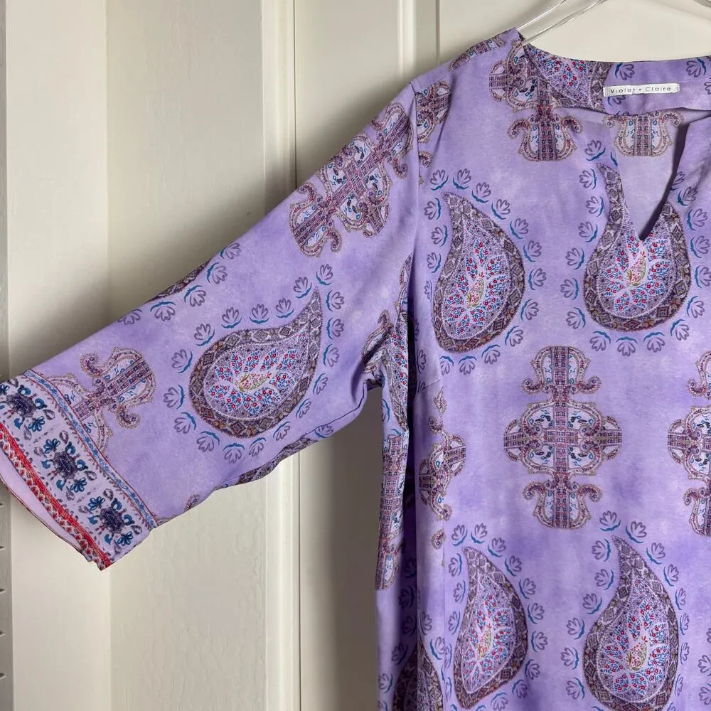 Violet & Claire Paisley Tunic Dressy Blouse - Image 6