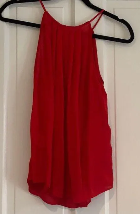 NWOT Gorgeous Red  Silk Tank Top Shirt M - Image 7