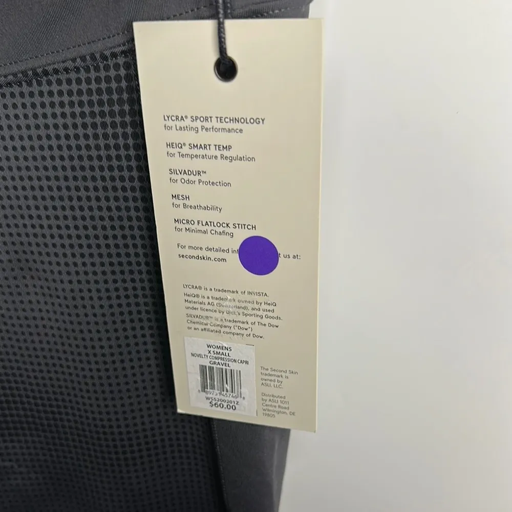 Black Capri Athletic Leggings with Elastic Waistband - Image 4