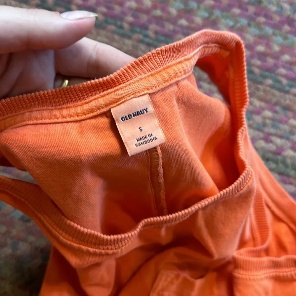 OLD NAVY BRIGHT ORANGE POCKET TANK TEE DRESS - Image 3