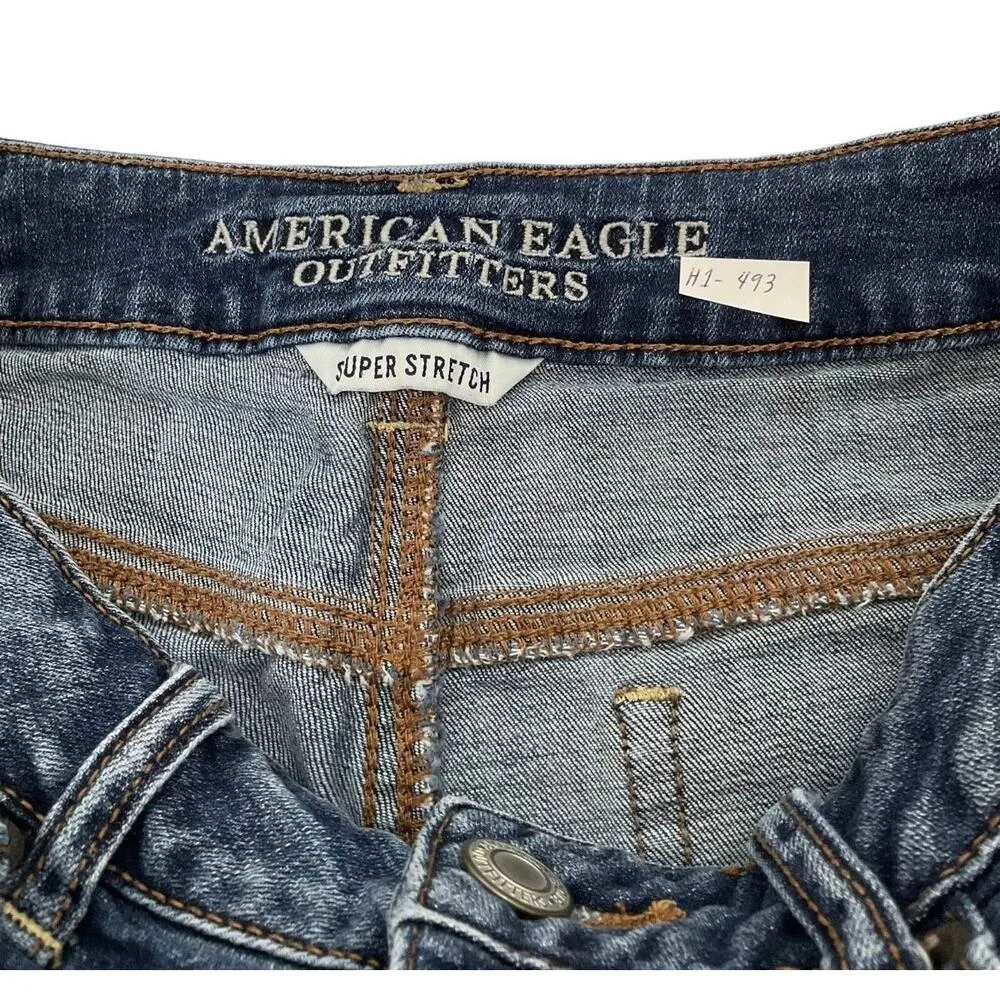 American Eagle Outfitters Size 6 Super Stretch Denim Shortie Shorts | H1-493 - Image 2