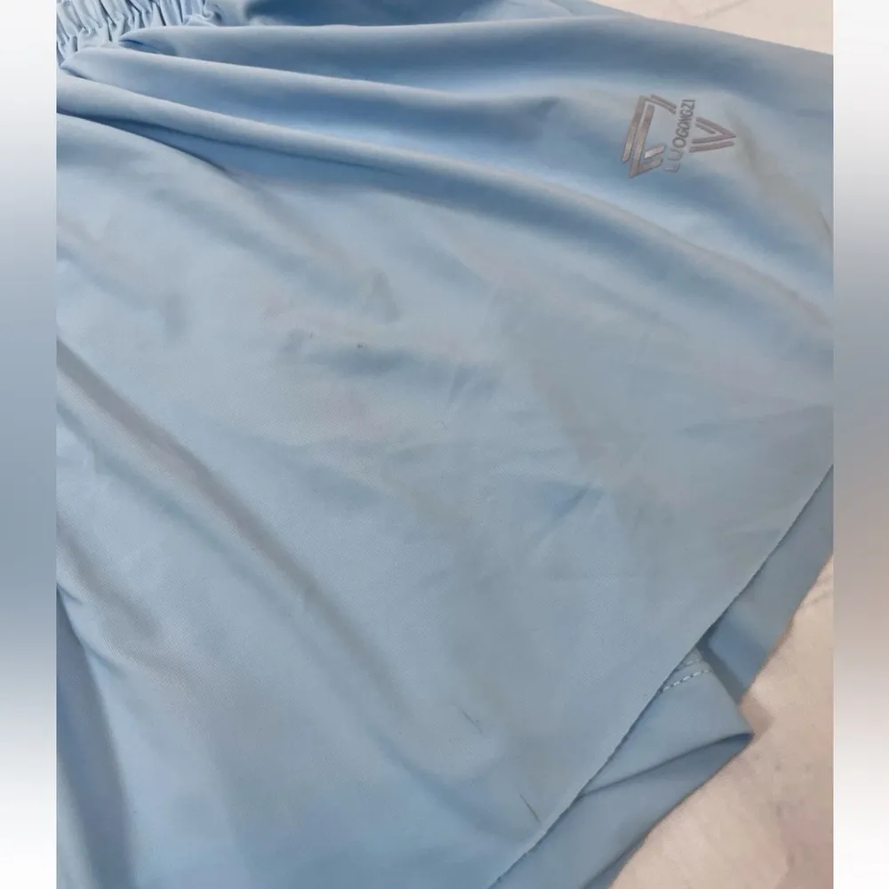 2 in 1 Flowy Athletic Short Skirt Workout Trendy Blue Spandex Comfort Woman’s XL - Image 6