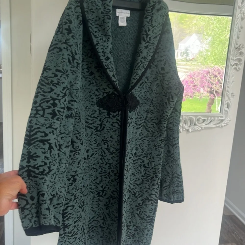Soft Surroundings chenille jacquard Sweater jacket coat duster size small - Image 15