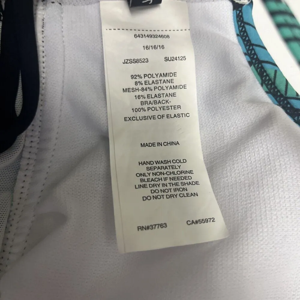 Jantzen One Piece Tropical V-Neck Padded Ruched Swimsuit Size 16 - Image 12