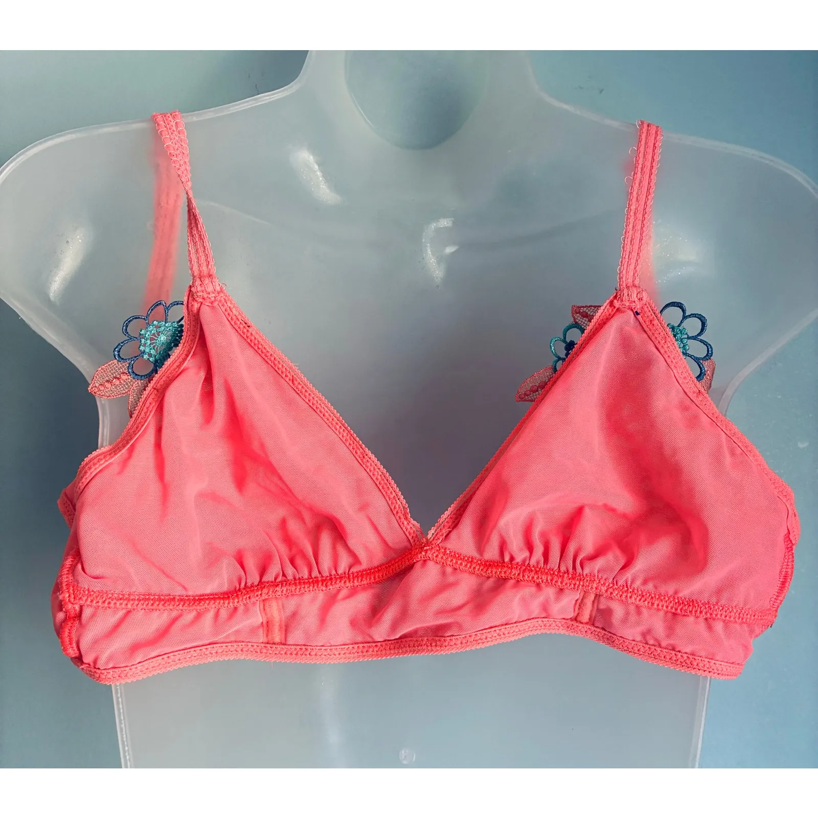 Aerie Bralette Medium Coral Appliqué Lace - Image 10