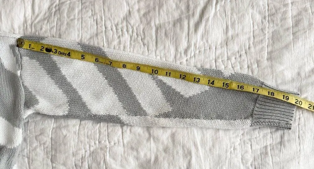 Victorias Secret Pink X Forenza Gray White Large Logo Y2K Sweater V-Neck Sz XS - Image 10