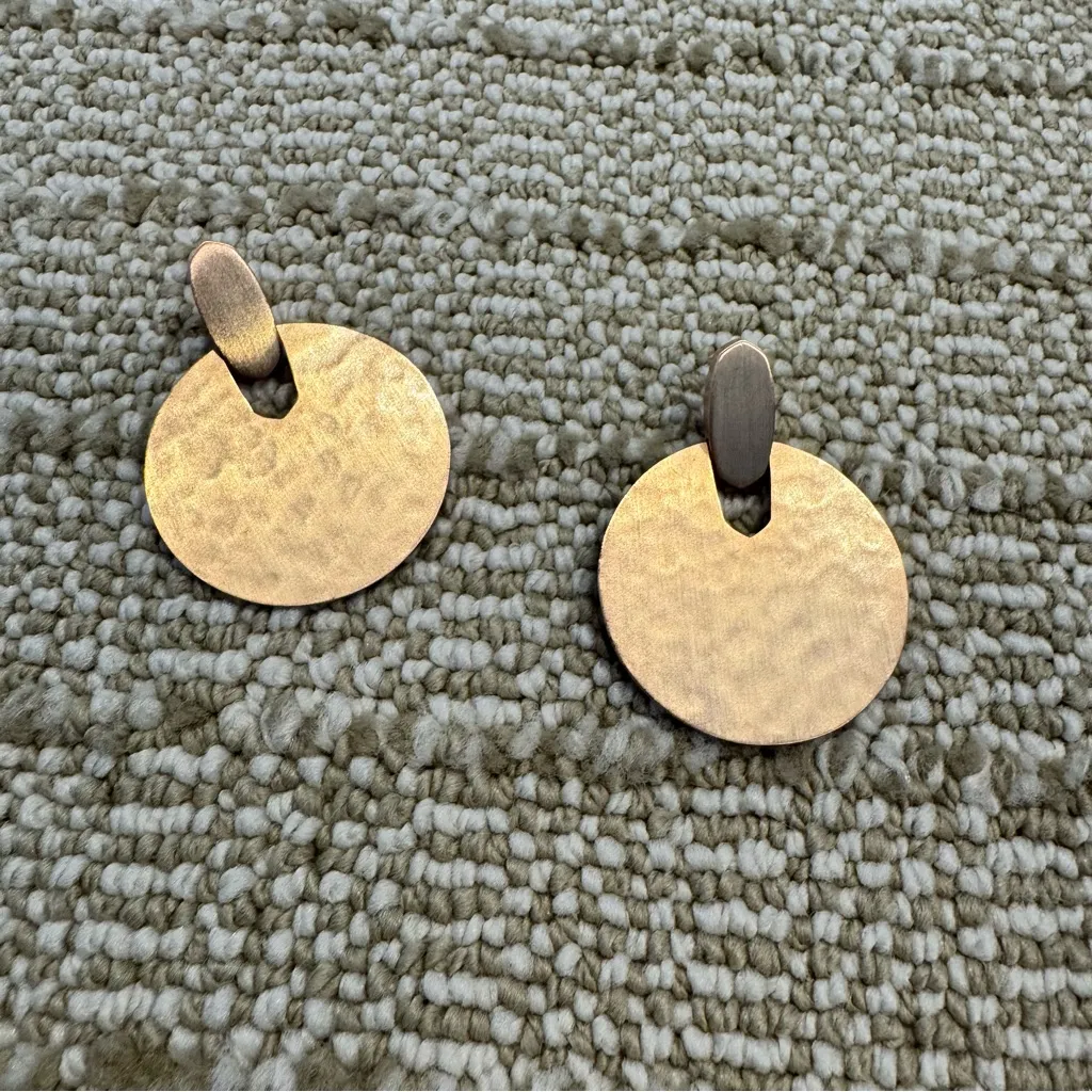 Kendra Scott Didi Door Knocker Gold Circle Statement Post Drop Earrings - Image 3